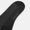 View 3 of product Turnbull & Asser Grey Motif Mid-Length Sock, crafted from Egyptian cotton, features a fine white geometric dot pattern on grey with a solid black cuff, heel, and toe for classic style. Displayed on a white background.