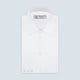 The Turnbull & Asser White Self-On-Self Herringbone Sea Island Quality Cotton Shirt features a T&A collar, 3-button cuffs, and luxurious Egyptian cotton, displayed neatly folded against a light gray background.