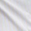 View 3 of product The Yellow Multi Stripe Cotton Quin Pyjama Set by Turnbull & Asser features a striped button-up top with chest pocket and drawstring pants—luxury sleepwear crafted from soft cotton, displayed on a white background.