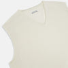 View 2 of product The Turnbull & Asser Ivory Cashmere V-neck Vest is a sleeveless, sophisticated knit pullover shown against a plain white background.