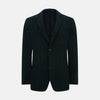 View 1 of product The Forest Green KNITTED CAMBRIDGE BLAZER by Turnbull & Asser, crafted from textured Italian wool with notch lapels, patch and chest pockets, and two buttons, is shown against a plain white background.
