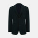 The Forest Green KNITTED CAMBRIDGE BLAZER by Turnbull & Asser, crafted from textured Italian wool with notch lapels, patch and chest pockets, and two buttons, is shown against a plain white background.