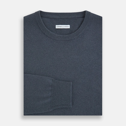 Grey Cashmere Round Neck Jumper Image 3