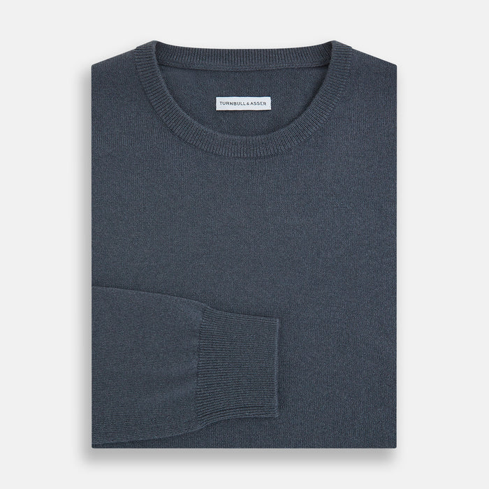 Grey Cashmere Round Neck Jumper Image 3