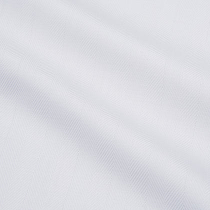 White Herringbone Tailored Fit Shirt With Kent Collar Image 4