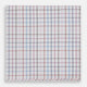 The Turnbull & Asser Hand Rolled Multi Graph Check Handkerchief features a white cotton base with thin red, blue, and purple intersecting lines forming a check pattern, neatly folded with stitched edges for an elegant gentleman's accessory.