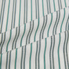 View 6 of product The Forest Green Multi Stripe Mayfair Shirt by Turnbull & Asser features forest green and white vertical stripes, a collar and cuffs, and is crafted from Italian cotton, shown laid flat on a white background.