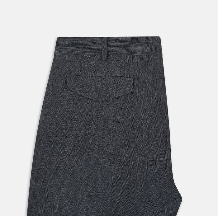 Ash Linen Herringbone Edmund Trousers Image 3