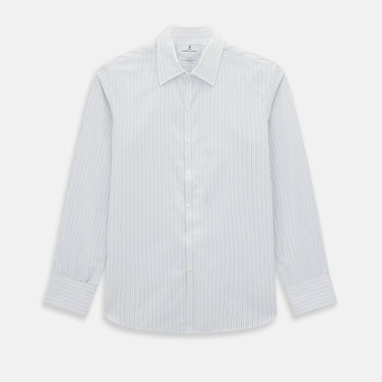 Pale Blue and Navy Pinstripe Westminster Shirt