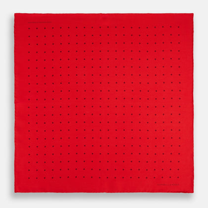 Red and Burgundy Spot Silk Pocket Square Image 3