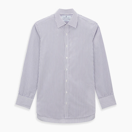 Purple Ticking Stripe Mayfair Shirt Image 6