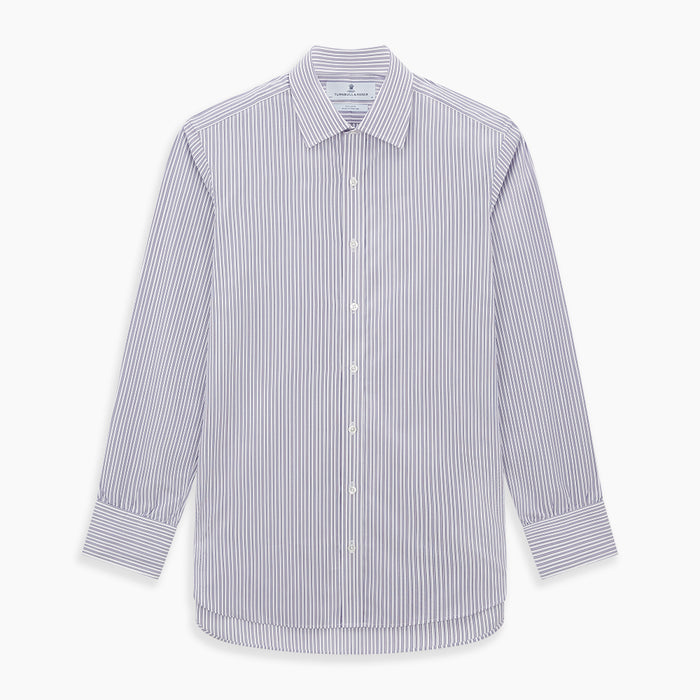 Purple Ticking Stripe Mayfair Shirt Image 6