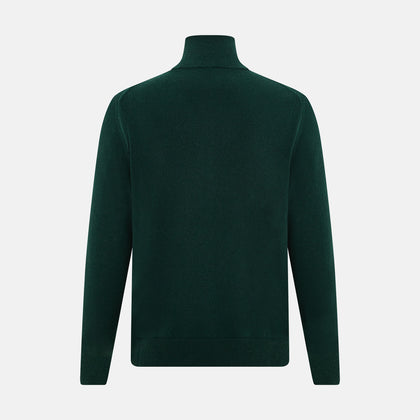 Forest Green Half-Zip Cashmere Jumper Image 2