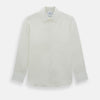 View 1 of product The Vanilla Linen Westminster Shirt by Turnbull & Asser is a long-sleeve, white button-up with a Turnbull collar, buttoned cuffs, and straight hem, highlighting British craftsmanship against a plain white background.