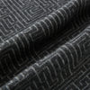View 3 of product The Turnbull & Asser Grey Fretwork Cashmere Knitted Scarf showcases a geometric maze-like pattern in gray, elegantly looped with draped ends—an essential accessory set against a plain white background.