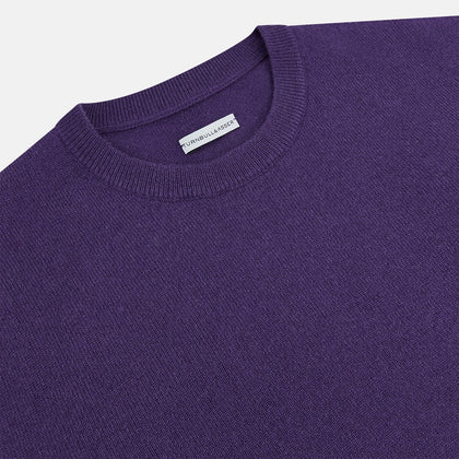 Purple Cashmere Round Neck Jumper Image 1