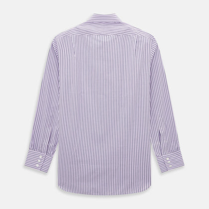 Lilac Ticking Stripe Mayfair Shirt Image 2