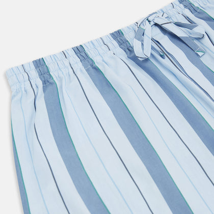 Blue Multi Stripe Pyjama Trousers Image 1