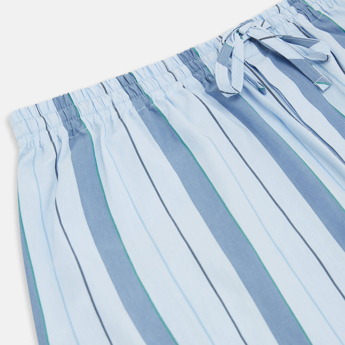 Blue Multi Stripe Pyjama Trousers Image 1