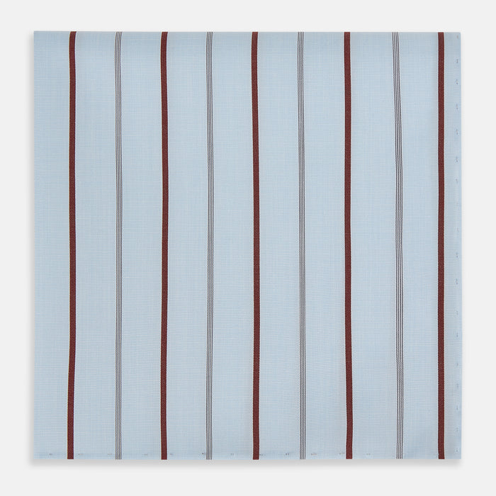Burgundy Wide Pinstripe Hand-Rolled Handkerchief