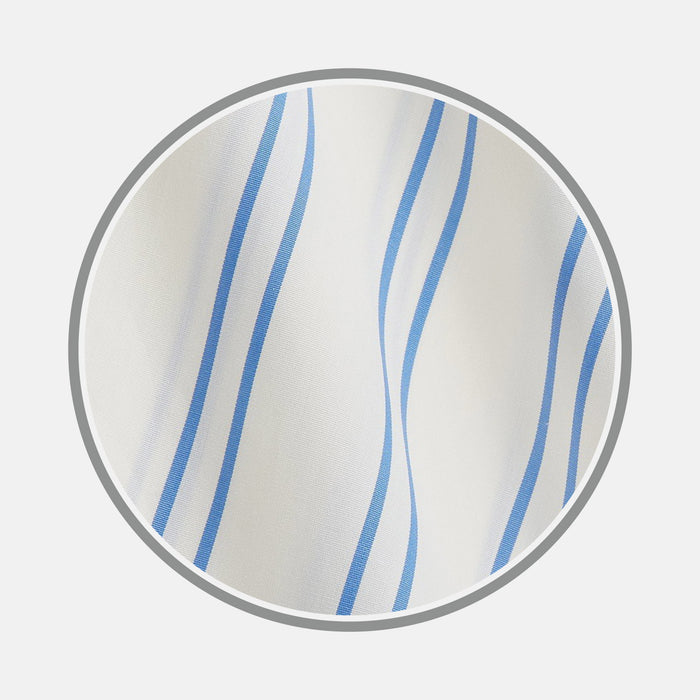 Blue and Off-White Stripe Cotton Fabric