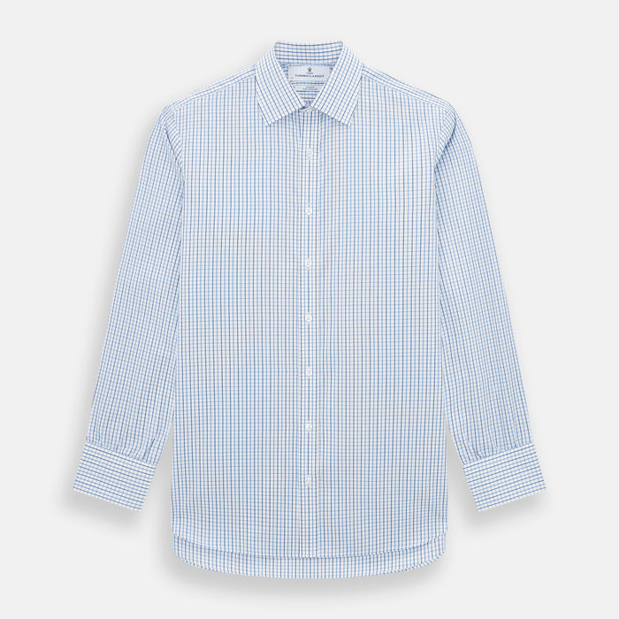 Blue and Navy Tattersall Check Mayfair Shirt