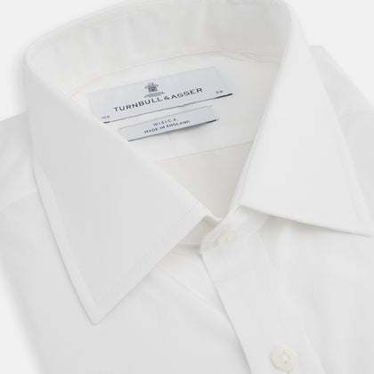 White West Indian Sea Island Cotton Shirt with T&A Collar and 3-Button Cuffs Image 1