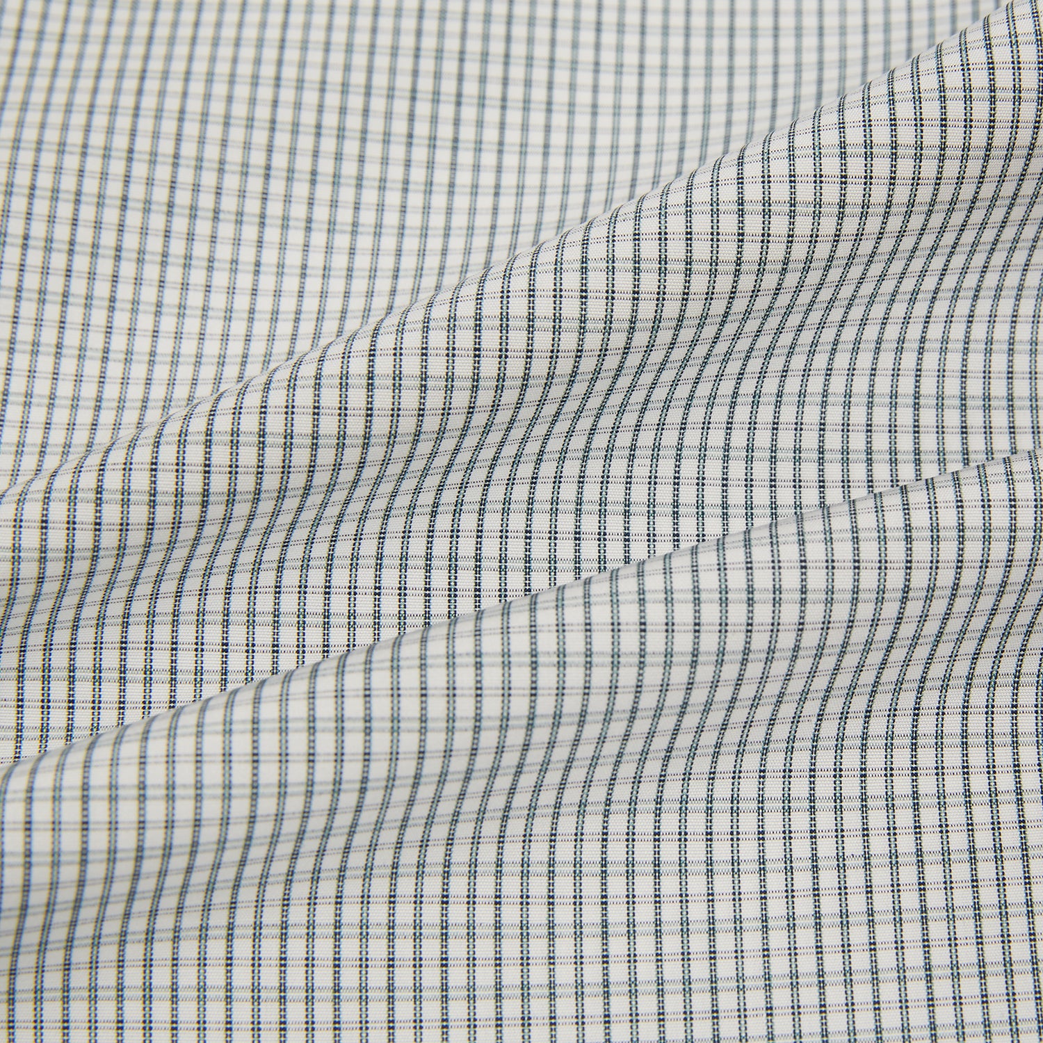 View 8 of product A forest green micro tattersall Westminster shirt by Turnbull & Asser with long sleeves, pointed collar, button-down front, and a tailored fit is displayed flat on a white background.