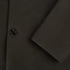 View 4 of product The Turnbull & Asser Olive Brown Apsley Single-Breasted Caban Coat for men features three buttons, notched lapels, and three front pockets, shown against a plain white background.