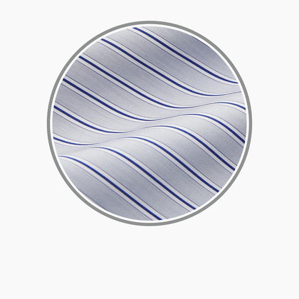 Navy & Blue Stripe Cotton Fabric Image 2