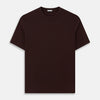 View 1 of product The Turnbull & Asser Burgundy Short-Sleeve T-shirt, featuring a crew neckline and clean design with no visible logos, is shown against a white background for a timeless and versatile look.