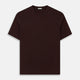 The Turnbull & Asser Burgundy Short-Sleeve T-shirt, featuring a crew neckline and clean design with no visible logos, is shown against a white background for a timeless and versatile look.
