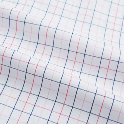 Pink Overlay Grid Check Mayfair Shirt Image 5