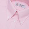 View 2 of product The Turnbull & Asser Pink Royal Oxford Cotton Shirt features a button-down collar and 3-button cuffs, ideal for men's weekend wear. Displayed against a plain white background.