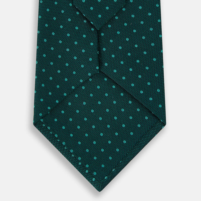 Blue and Forest Green Micro Dot Silk Tie Image 2