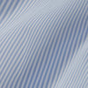 View 6 of product The Turnbull & Asser Light Blue Bengal Stripe Shirt features a classic T&A collar and 3-button cuffs, showcasing subtle British style in crisp white pinstripes, shown laid flat on a white background.