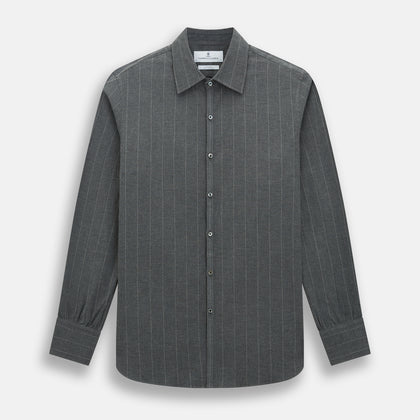Charcoal Melange Wide Stripe Westminster Shirt