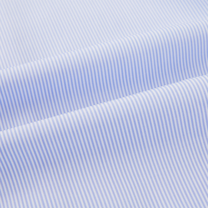 Pale Blue Hairline Stripe Pyjama Shirt Image 5