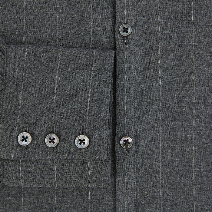 Charcoal Melange Wide Stripe Westminster Shirt Image 3