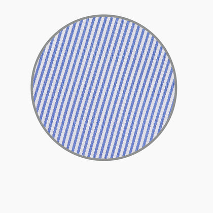 Blue Fine Bengal Stripe Cotton Fabric Image 2