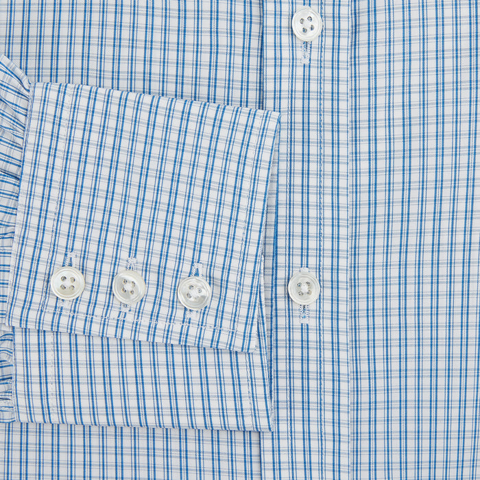 Sky Blue Micro Graph Check Mayfair Shirt Image 3