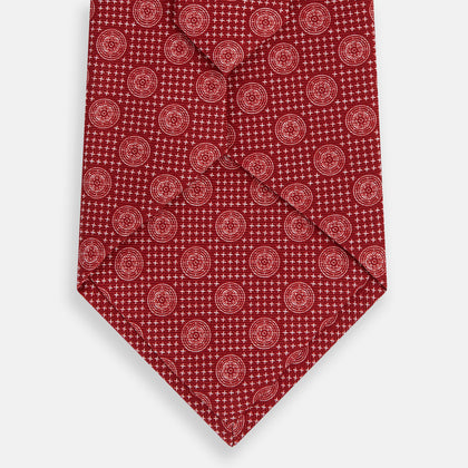 Red Medallion Silk Tie Image 2