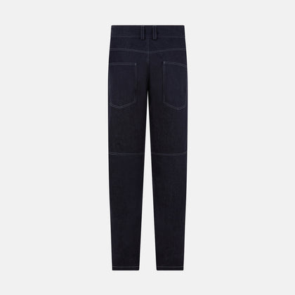 Navy Denim Trousers Image 2