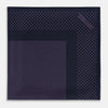 View 3 of product The Turnbull & Asser Navy and Purple Dot Silk Pocket Square features a stylish dot pattern—ideal for adding a refined touch to your look.