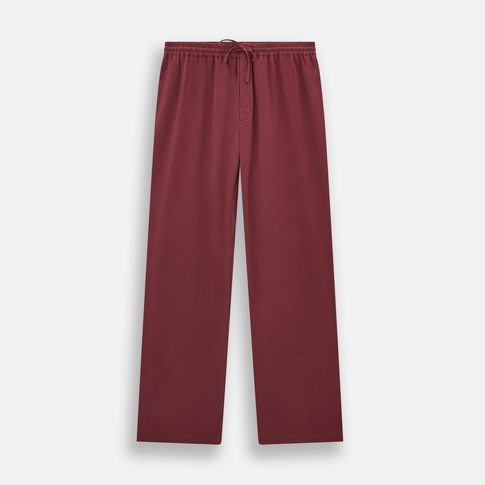 Burgundy Silk Pyjama Set Image 5