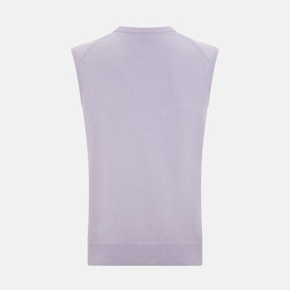 Lilac Cashmere V-Neck Vest Image 2