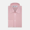 View 1 of product The Turnbull & Asser Light Pink Gingham Check Shirt features a classic T&A collar, 3-button cuffs, and white buttons, neatly folded on a plain white background.