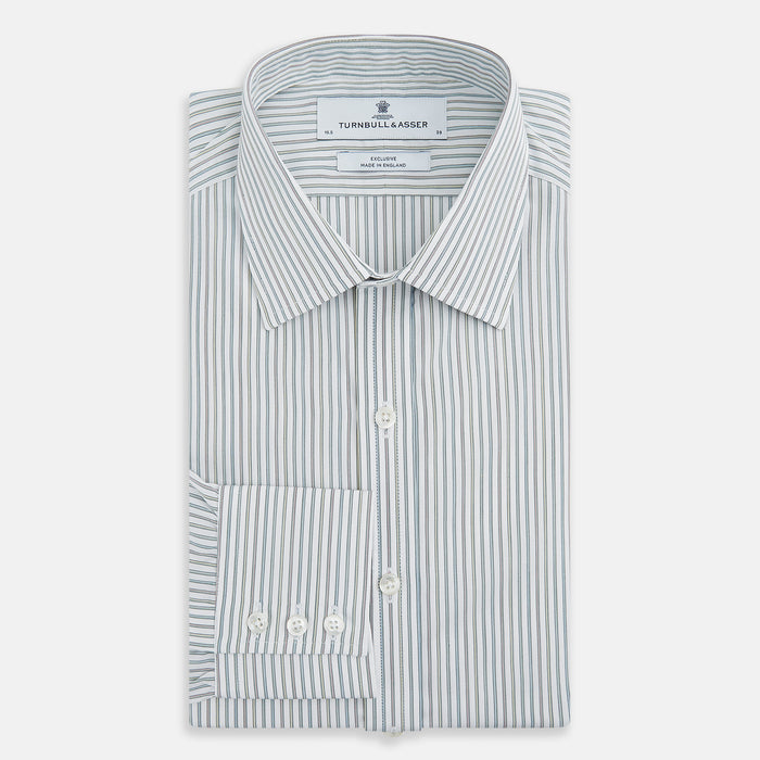 Forest Green with Multicoloured Music Stripe Mayfair Shirt Image 4