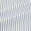 View 6 of product The Turnbull & Asser Brown and Blue Shadow Stripe Mayfair Shirt, featuring long sleeves, a pointed collar, and buttoned cuffs, is crafted from Italian fabric with vertical stripes and shown laid flat on a white background.