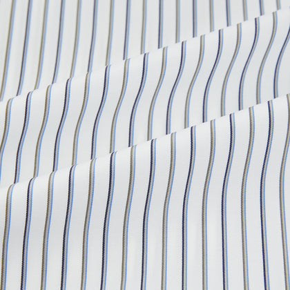 Brown and Blue Shadow Stripe Mayfair Shirt Image 5